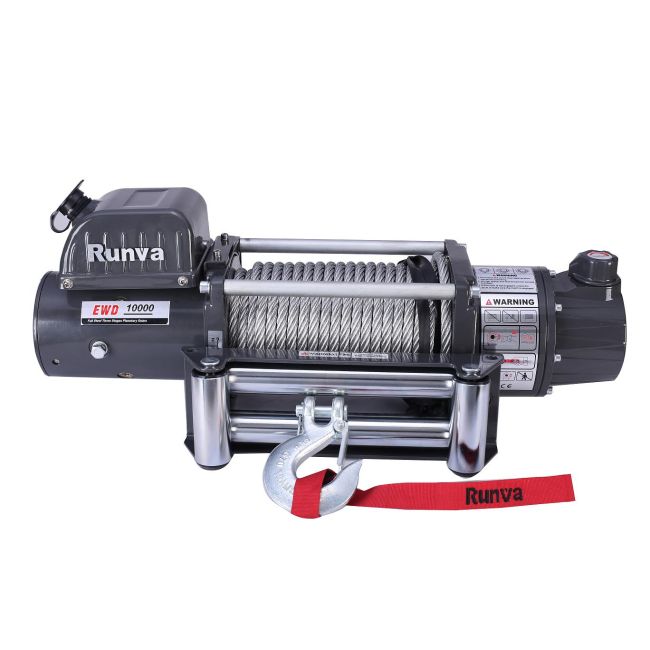 Pull winch with steel cable