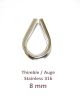 8 mm stainless steel eyelets - AISI 316